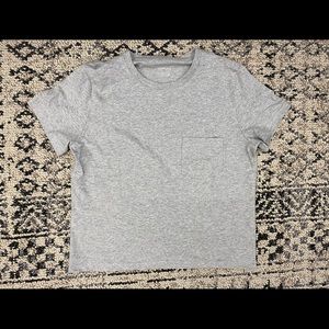 Everlane The Organic Cotton Box-Cut Tee (S) in Heather Gray